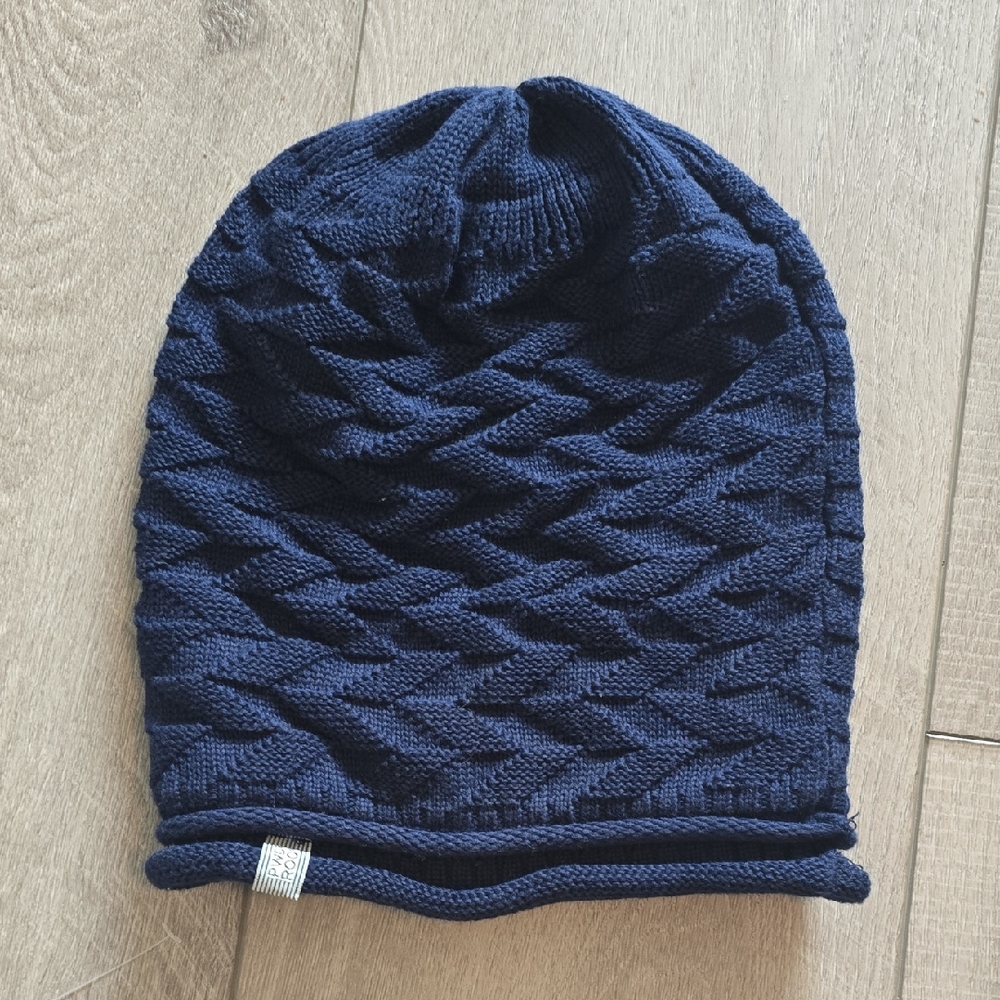 Powder Room Navy Blue Knit Beanie